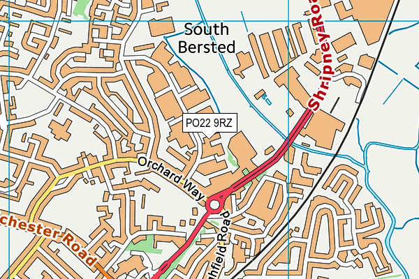 PO22 9RZ map - OS VectorMap District (Ordnance Survey) PO22 9RZ map - OS VectorMap District (Ordnance Survey)