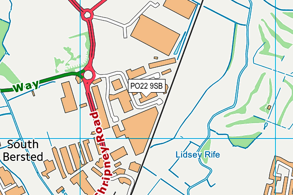 PO22 9SB map - OS VectorMap District (Ordnance Survey) PO22 9SB map - OS VectorMap District (Ordnance Survey)