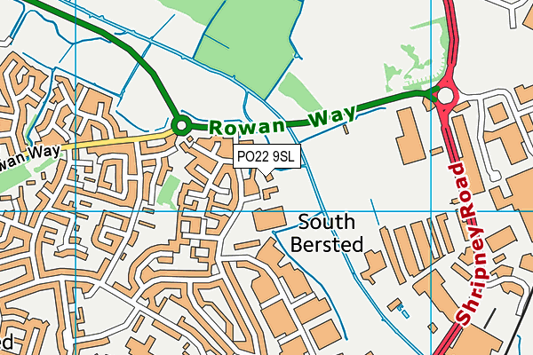 PO22 9SL map - OS VectorMap District (Ordnance Survey) PO22 9SL map - OS VectorMap District (Ordnance Survey)