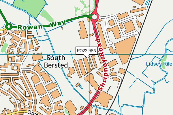 PO22 9SN map - OS VectorMap District (Ordnance Survey) PO22 9SN map - OS VectorMap District (Ordnance Survey)