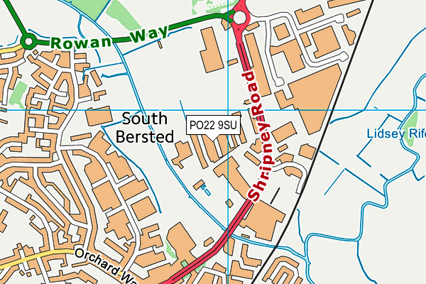 PO22 9SU map - OS VectorMap District (Ordnance Survey) PO22 9SU map - OS VectorMap District (Ordnance Survey)