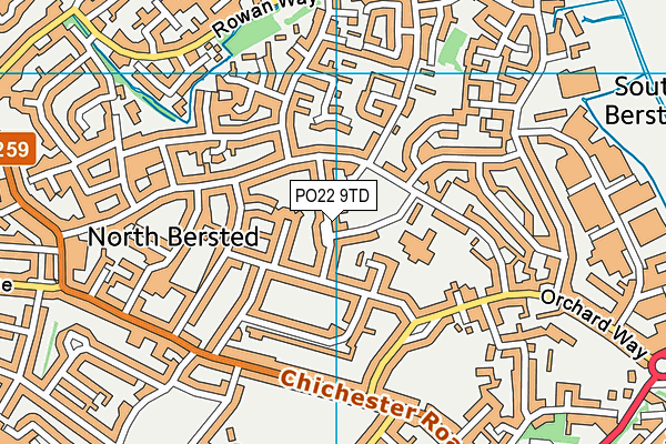 PO22 9TD map - OS VectorMap District (Ordnance Survey) PO22 9TD map - OS VectorMap District (Ordnance Survey)