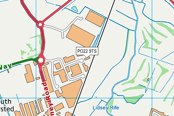 PO22 9TS map - OS VectorMap District (Ordnance Survey)