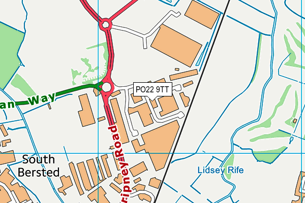 PO22 9TT map - OS VectorMap District (Ordnance Survey) PO22 9TT map - OS VectorMap District (Ordnance Survey)