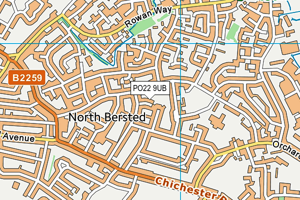 PO22 9UB map - OS VectorMap District (Ordnance Survey) PO22 9UB map - OS VectorMap District (Ordnance Survey)