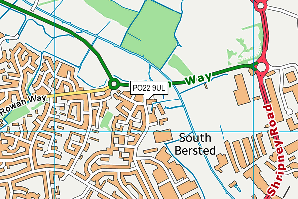 PO22 9UL map - OS VectorMap District (Ordnance Survey) PO22 9UL map - OS VectorMap District (Ordnance Survey)