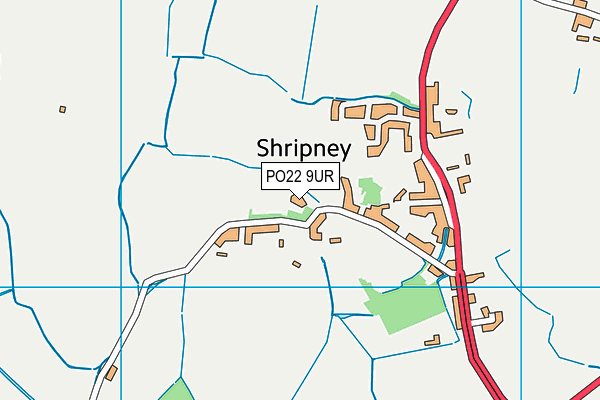 PO22 9UR map - OS VectorMap District (Ordnance Survey) PO22 9UR map - OS VectorMap District (Ordnance Survey)