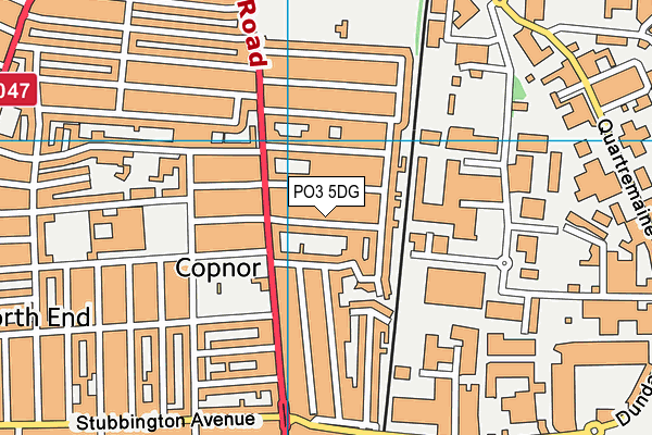 PO3 5DG map - OS VectorMap District (Ordnance Survey)