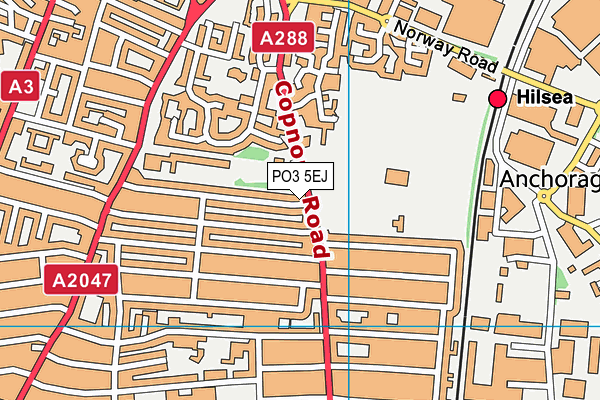 PO3 5EJ map - OS VectorMap District (Ordnance Survey)