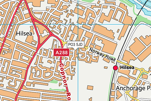 PO3 5JD map - OS VectorMap District (Ordnance Survey)