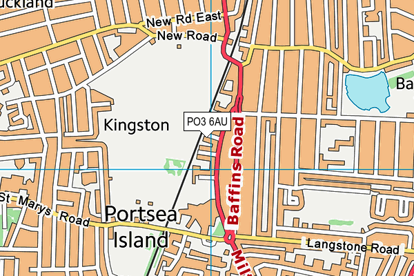 PO3 6AU map - OS VectorMap District (Ordnance Survey)