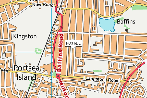 PO3 6DE map - OS VectorMap District (Ordnance Survey)