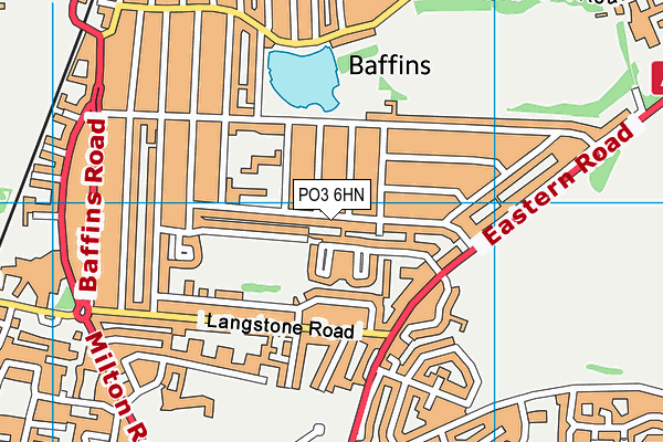 PO3 6HN map - OS VectorMap District (Ordnance Survey)