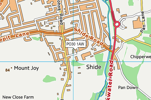 PO30 1AW map - OS VectorMap District (Ordnance Survey) PO30 1AW map - OS VectorMap District (Ordnance Survey)