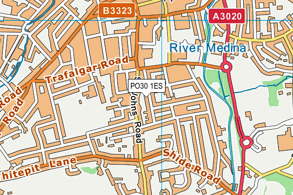 PO30 1ES map - OS VectorMap District (Ordnance Survey) PO30 1ES map - OS VectorMap District (Ordnance Survey)