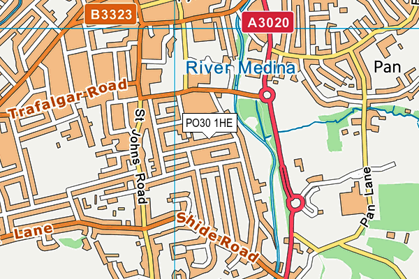 PO30 1HE map - OS VectorMap District (Ordnance Survey)