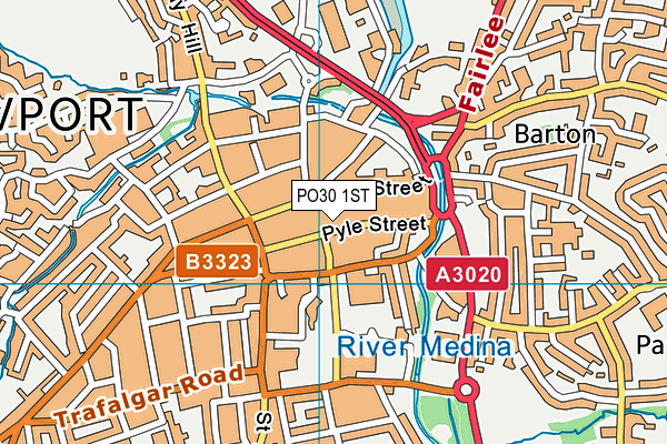 PO30 1ST map - OS VectorMap District (Ordnance Survey)