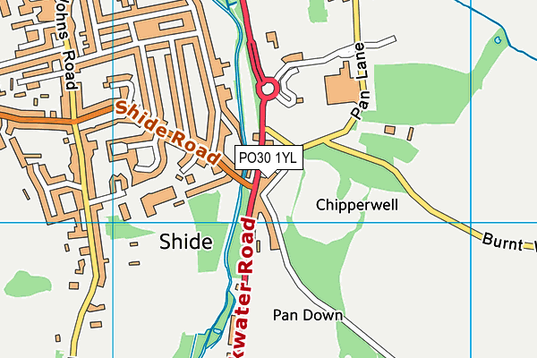 PO30 1YL map - OS VectorMap District (Ordnance Survey) PO30 1YL map - OS VectorMap District (Ordnance Survey)