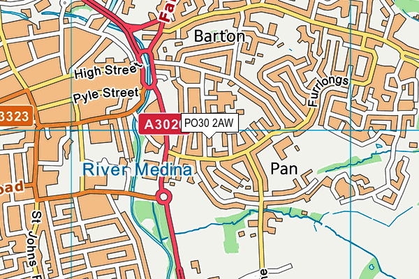 PO30 2AW map - OS VectorMap District (Ordnance Survey) PO30 2AW map - OS VectorMap District (Ordnance Survey)
