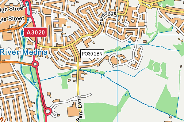 PO30 2BN map - OS VectorMap District (Ordnance Survey) PO30 2BN map - OS VectorMap District (Ordnance Survey)
