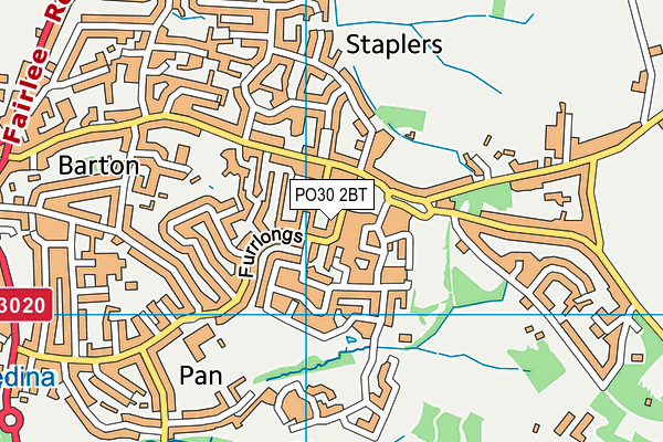 PO30 2BT map - OS VectorMap District (Ordnance Survey) PO30 2BT map - OS VectorMap District (Ordnance Survey)