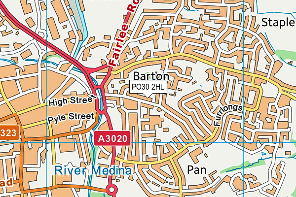 PO30 2HL map - OS VectorMap District (Ordnance Survey) PO30 2HL map - OS VectorMap District (Ordnance Survey)