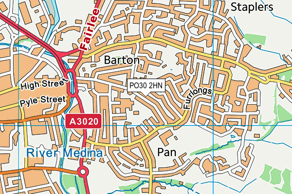 PO30 2HN map - OS VectorMap District (Ordnance Survey) PO30 2HN map - OS VectorMap District (Ordnance Survey)