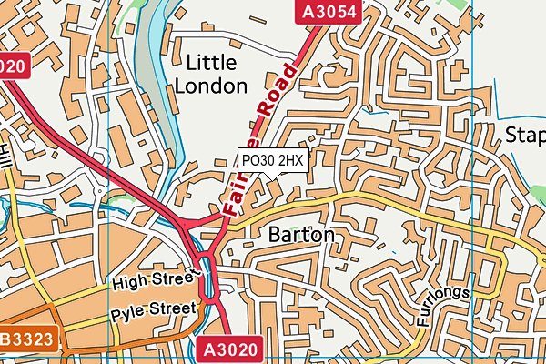 PO30 2HX map - OS VectorMap District (Ordnance Survey) PO30 2HX map - OS VectorMap District (Ordnance Survey)