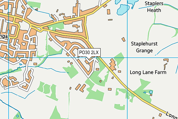PO30 2LX map - OS VectorMap District (Ordnance Survey) PO30 2LX map - OS VectorMap District (Ordnance Survey)