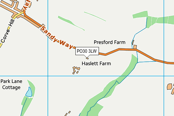 PO30 3LW map - OS VectorMap District (Ordnance Survey) PO30 3LW map - OS VectorMap District (Ordnance Survey)
