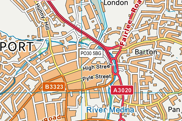 PO30 5BG map - OS VectorMap District (Ordnance Survey) PO30 5BG map - OS VectorMap District (Ordnance Survey)