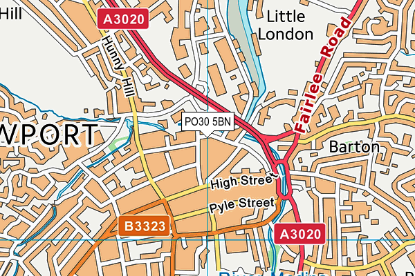 PO30 5BN map - OS VectorMap District (Ordnance Survey) PO30 5BN map - OS VectorMap District (Ordnance Survey)