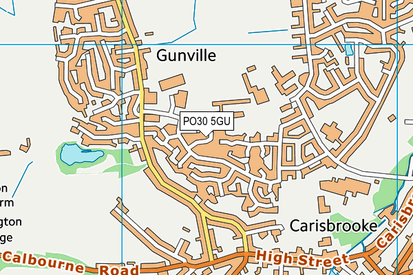 PO30 5GU map - OS VectorMap District (Ordnance Survey)