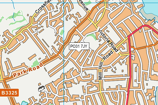 PO31 7JY map - OS VectorMap District (Ordnance Survey) PO31 7JY map - OS VectorMap District (Ordnance Survey)