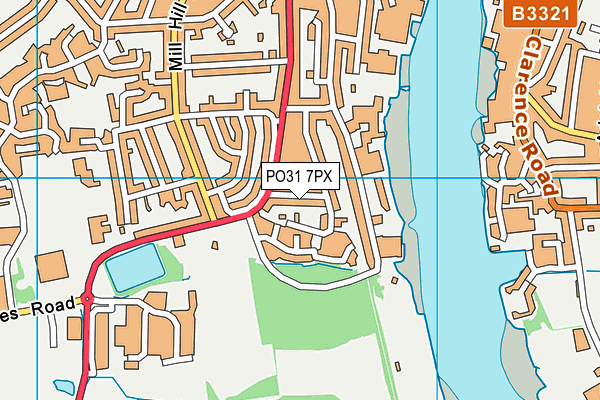 PO31 7PX map - OS VectorMap District (Ordnance Survey) PO31 7PX map - OS VectorMap District (Ordnance Survey)