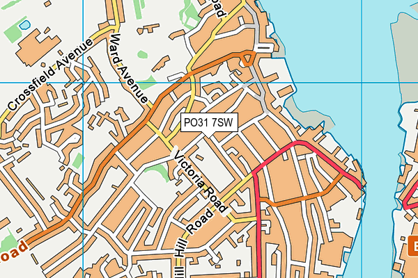 PO31 7SW map - OS VectorMap District (Ordnance Survey) PO31 7SW map - OS VectorMap District (Ordnance Survey)