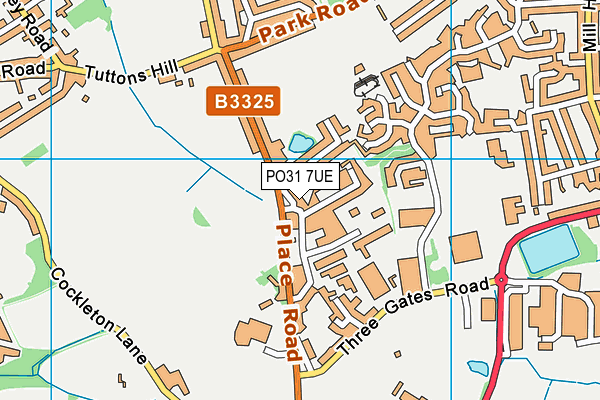 PO31 7UE map - OS VectorMap District (Ordnance Survey) PO31 7UE map - OS VectorMap District (Ordnance Survey)