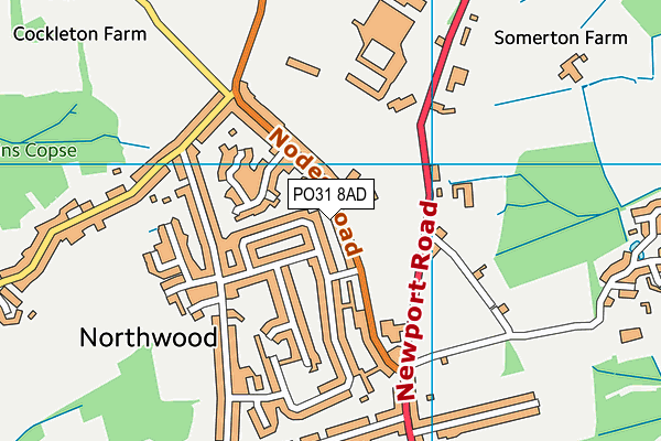 PO31 8AD map - OS VectorMap District (Ordnance Survey)