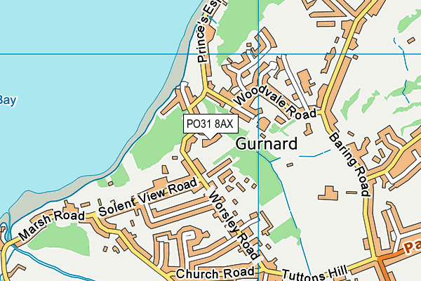 PO31 8AX map - OS VectorMap District (Ordnance Survey) PO31 8AX map - OS VectorMap District (Ordnance Survey)