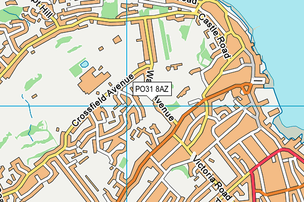 PO31 8AZ map - OS VectorMap District (Ordnance Survey)