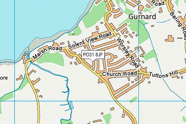 PO31 8JF map - OS VectorMap District (Ordnance Survey) PO31 8JF map - OS VectorMap District (Ordnance Survey)