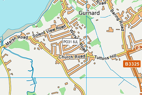 PO31 8JL map - OS VectorMap District (Ordnance Survey) PO31 8JL map - OS VectorMap District (Ordnance Survey)