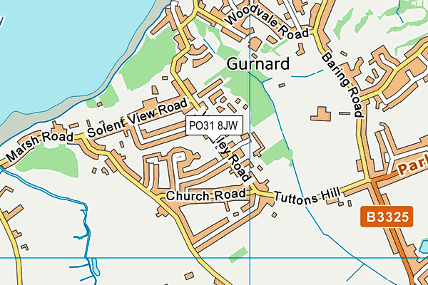PO31 8JW map - OS VectorMap District (Ordnance Survey) PO31 8JW map - OS VectorMap District (Ordnance Survey)