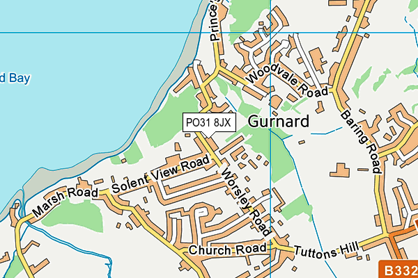 PO31 8JX map - OS VectorMap District (Ordnance Survey) PO31 8JX map - OS VectorMap District (Ordnance Survey)