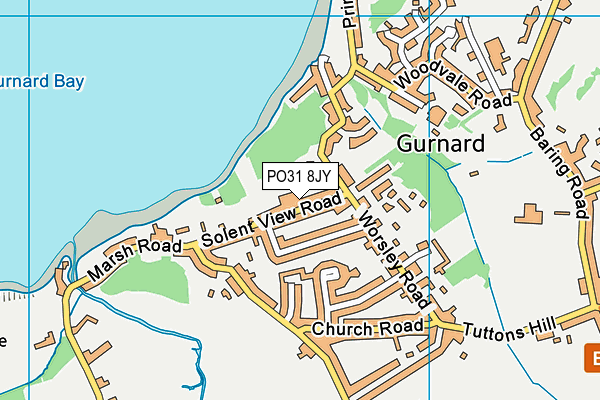 PO31 8JY map - OS VectorMap District (Ordnance Survey) PO31 8JY map - OS VectorMap District (Ordnance Survey)