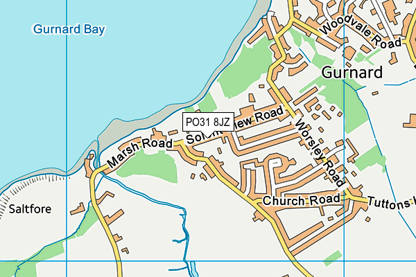 PO31 8JZ map - OS VectorMap District (Ordnance Survey) PO31 8JZ map - OS VectorMap District (Ordnance Survey)