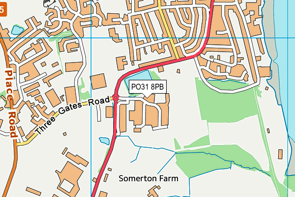 PO31 8PB map - OS VectorMap District (Ordnance Survey) PO31 8PB map - OS VectorMap District (Ordnance Survey)