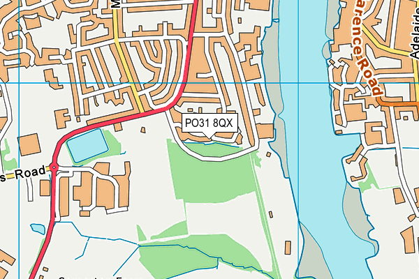 PO31 8QX map - OS VectorMap District (Ordnance Survey) PO31 8QX map - OS VectorMap District (Ordnance Survey)