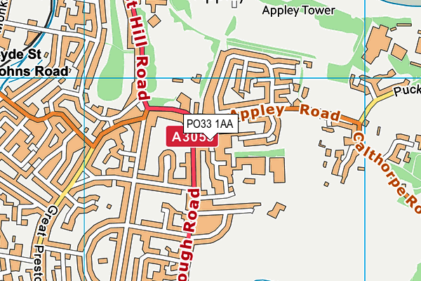 PO33 1AA map - OS VectorMap District (Ordnance Survey) PO33 1AA map - OS VectorMap District (Ordnance Survey)