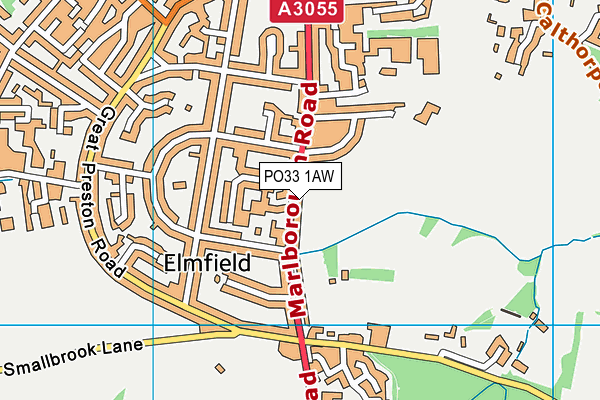 PO33 1AW map - OS VectorMap District (Ordnance Survey)